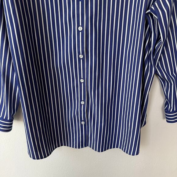 Chico’s Blue White Stripe Buttondown shirt size 20 Classic fit - Picture 4 of 8